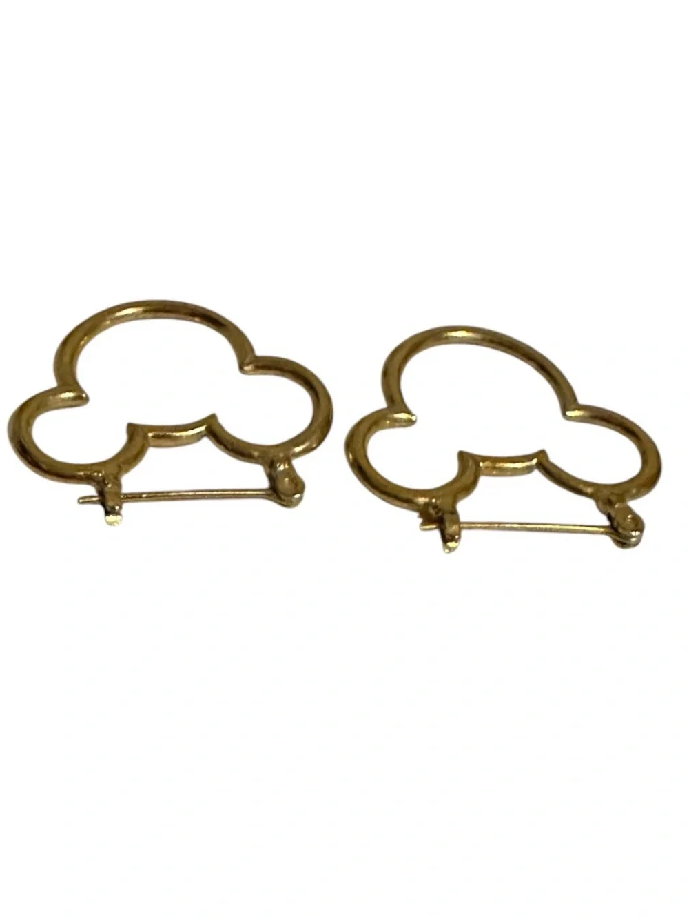 Vintage Gold Tone Mickey Mouse Hoop Earrings DISNEY WDW JEWELRY